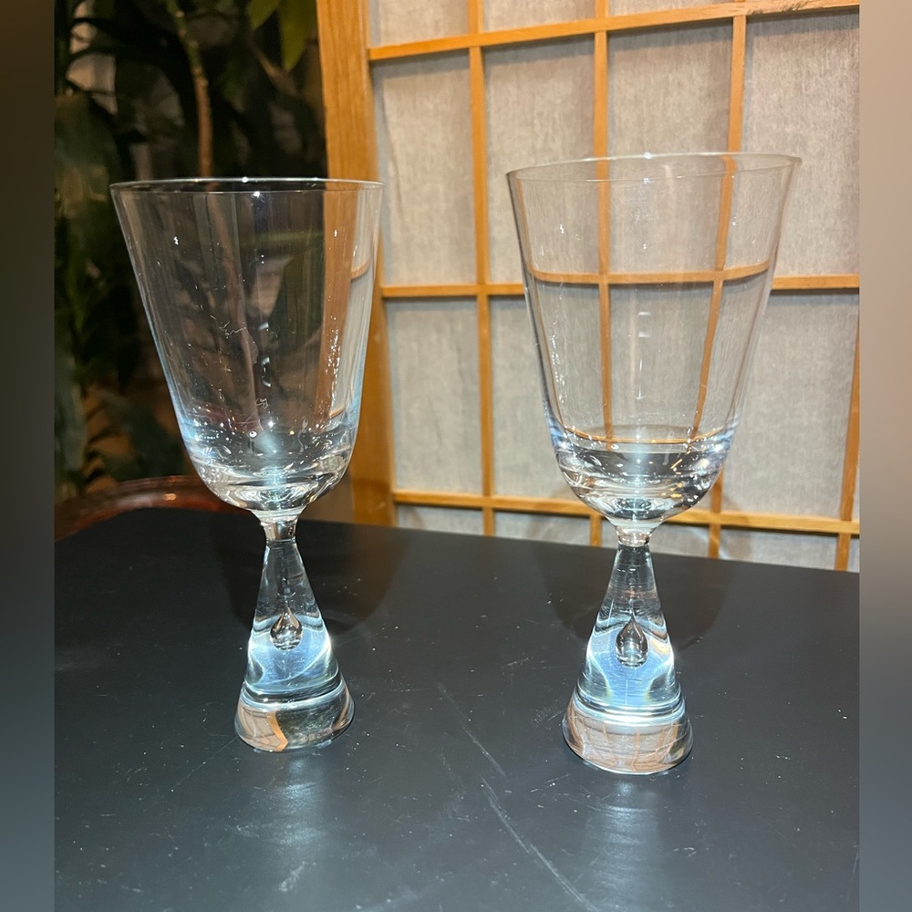 Vintage Holmegaard Princess white wine glasses, 2 count, 6.5"